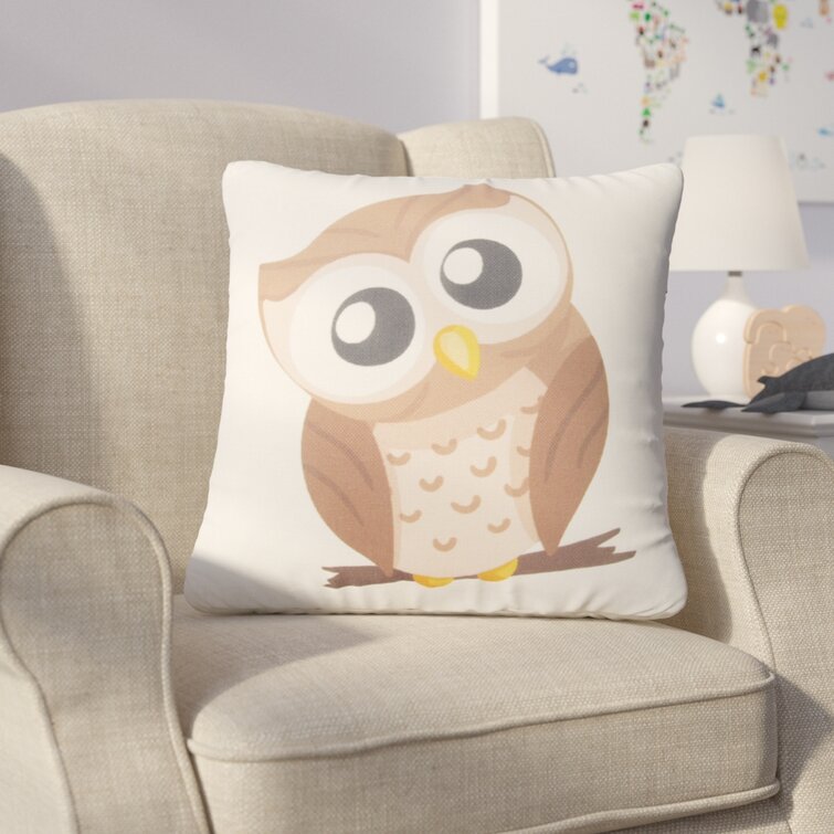 Owl top throw pillow